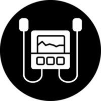 Life Saving Station Defibrillator Glyph Circle Inverted vector