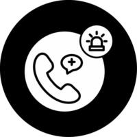 Emergency Contact Information Glyph Circle Inverted vector