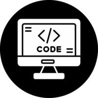 Code Formatting Tool Icon Glyph Circle Inverted vector