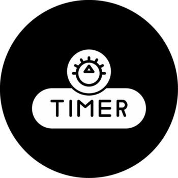 comienzo Temporizador botón glifo circulo invertido vector