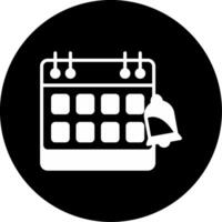 Smart Calendar Meeting Reminder Glyph Circle Inverted vector