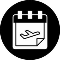 Daily Flights Schedule Board Glyph Circle Inverted vector
