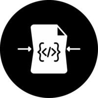 Minified Code Block Icon Glyph Circle Inverted vector