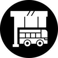 Central Bus Dispatch Office Glyph Circle Inverted vector