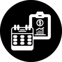 Long Term Financial Planning Tools Glyph Circle Inverted vector
