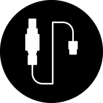Engine Oxygen Sensor Glyph Circle Inverted vector