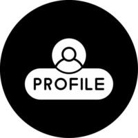 View Profile Button Glyph Circle Inverted vector
