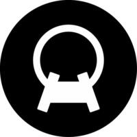 Overhead Subway Lighting Fixtures Glyph Circle Inverted vector