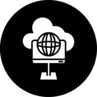 Remote Desktop Access Service Glyph Circle Inverted vector