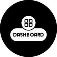 Open Dashboard Button Glyph Circle Inverted vector