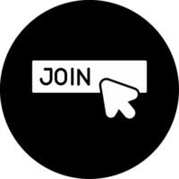 Join Live Session Glyph Circle Inverted vector