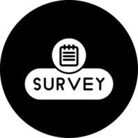 Start Survey Button Glyph Circle Inverted vector
