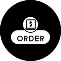 Place Order Button Glyph Circle Inverted vector