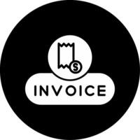 View Invoice Button Glyph Circle Inverted vector