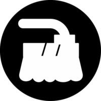 Stiff Cleaning Brush Glyph Circle Inverted vector