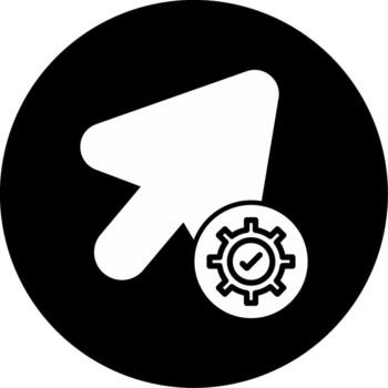 actualizar aplicación versión glifo circulo invertido vector