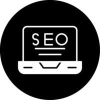 Search Engine Optimization SEO Glyph Circle Inverted vector