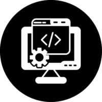 Functional Client Website Development Glyph Circle Inverted vector
