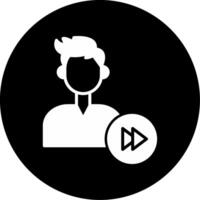Fast Forward Glyph Circle Inverted vector