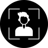 Scan QR Code Glyph Circle Inverted vector