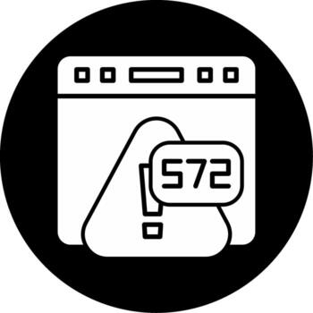 error 572 web enchufe desconectado glifo circulo invertido vector