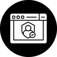 Authentication Login Icon Glyph Circle Inverted vector