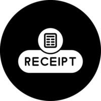 View Receipt Button Glyph Circle Inverted vector