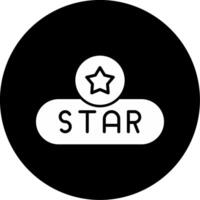 Star Rating Button Glyph Circle Inverted vector