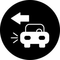 Blinking Turn Signal Light Glyph Circle Inverted vector