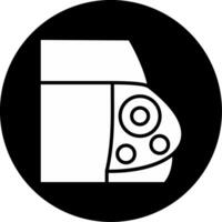 Red Brake Light Lens Glyph Circle Inverted vector