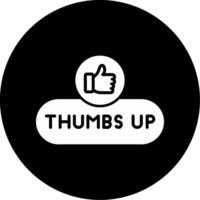 Thumbs Up Feedback Button Glyph Circle Inverted vector