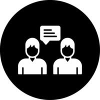 Internal Team Chat Platform Glyph Circle Inverted vector