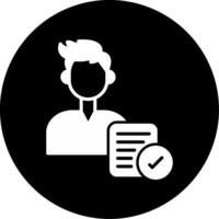 Approve Submitted Form Glyph Circle Inverted vector