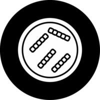 Streptococcus thermophilus Probiotic Yogurt Bacteria Glyph Circle Inverted vector