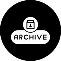 Move to Archive Button Glyph Circle Inverted vector