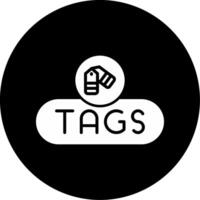 Manage Tags Button Glyph Circle Inverted vector