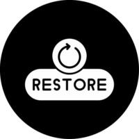 Restore File Button Glyph Circle Inverted vector