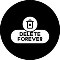 Delete Permanently Button Glyph Circle Inverted vector