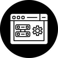 Server Side Rendering Process Glyph Circle Inverted vector
