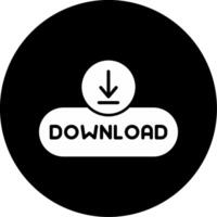 Download All Files Button Glyph Circle Inverted vector