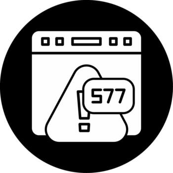 error 577 ruta configuración error glifo circulo invertido vector