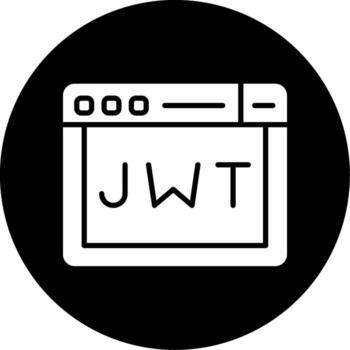 jwt autenticación simbólico glifo circulo invertido vector