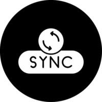 Sync Data Button Glyph Circle Inverted vector