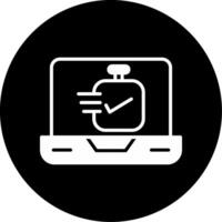 Session Management Panel Glyph Circle Inverted vector