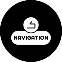 Navigation Menu Button Glyph Circle Inverted vector
