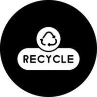 Recycle File Button Glyph Circle Inverted vector