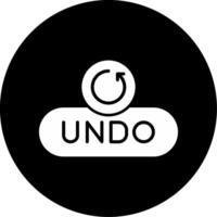 Undo Action Button Glyph Circle Inverted vector