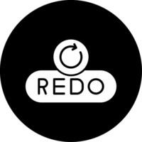 Redo Action Button Glyph Circle Inverted vector