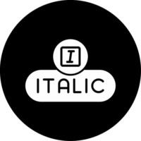 Italicize Text Button Glyph Circle Inverted vector