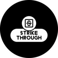 Strikethrough Text Button Glyph Circle Inverted vector